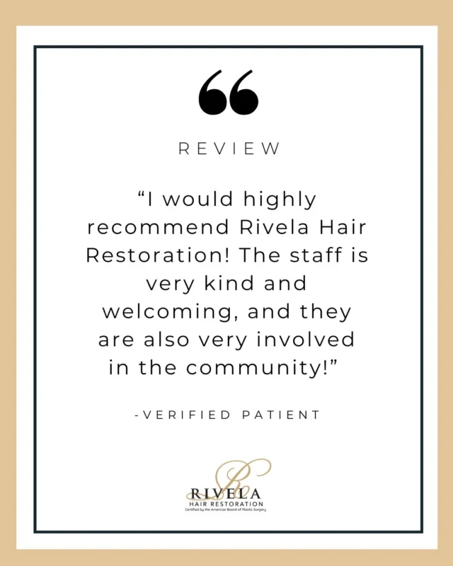 We’re so grateful for our wonderful clients and their kind words!

Thank you for recommending Rivela Hair Restoration! Our team is dedicated to providing exceptional care while staying actively involved in our community. 

We’re here to help you achieve the hair you deserve. Schedule your consultation today!

#RivelaPlasticSurgery #TheWoodlands #TheWoodlandsPlasticSurgery #PlasticSurgeryHouston #BoardCertifiedPlasticSurgeon #TheWoodlandsTX #RivelaHairRestoration #HairRestoration #PatientTestimonial #FiveStarReview #HairRestorationSuccess #HappyPatients #RivelaHair
